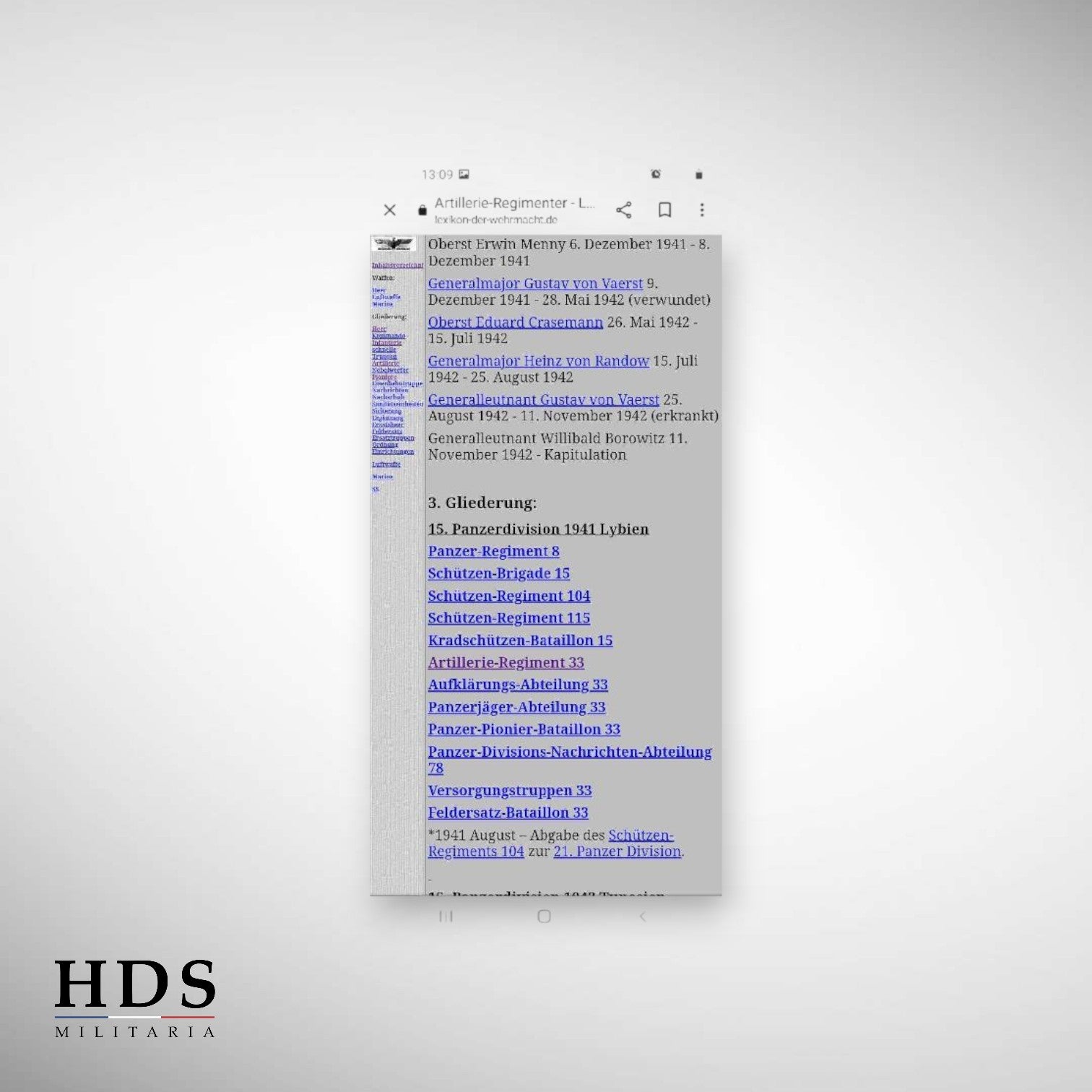 Porte carte allemand ww2 15e Division Panzer