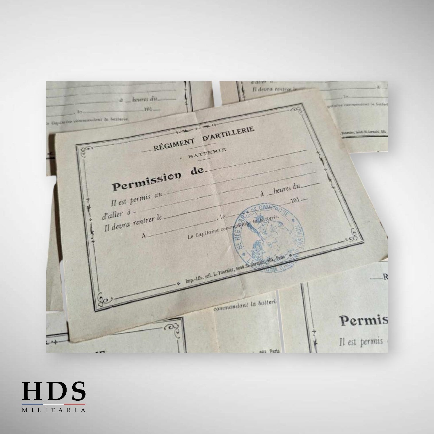 lot of 6 permissions 5RAC Artillery ww1