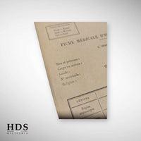 Fiche médicale d'hospitalisation France 40 ww2