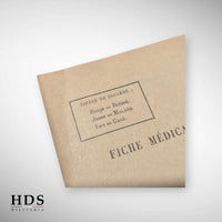 Fiche médicale d'hospitalisation France 40 ww2