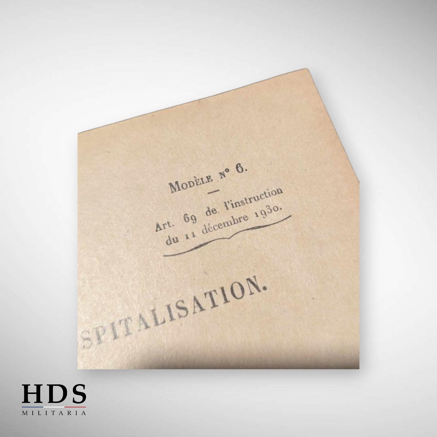 Fiche médicale d'hospitalisation France 40 ww2