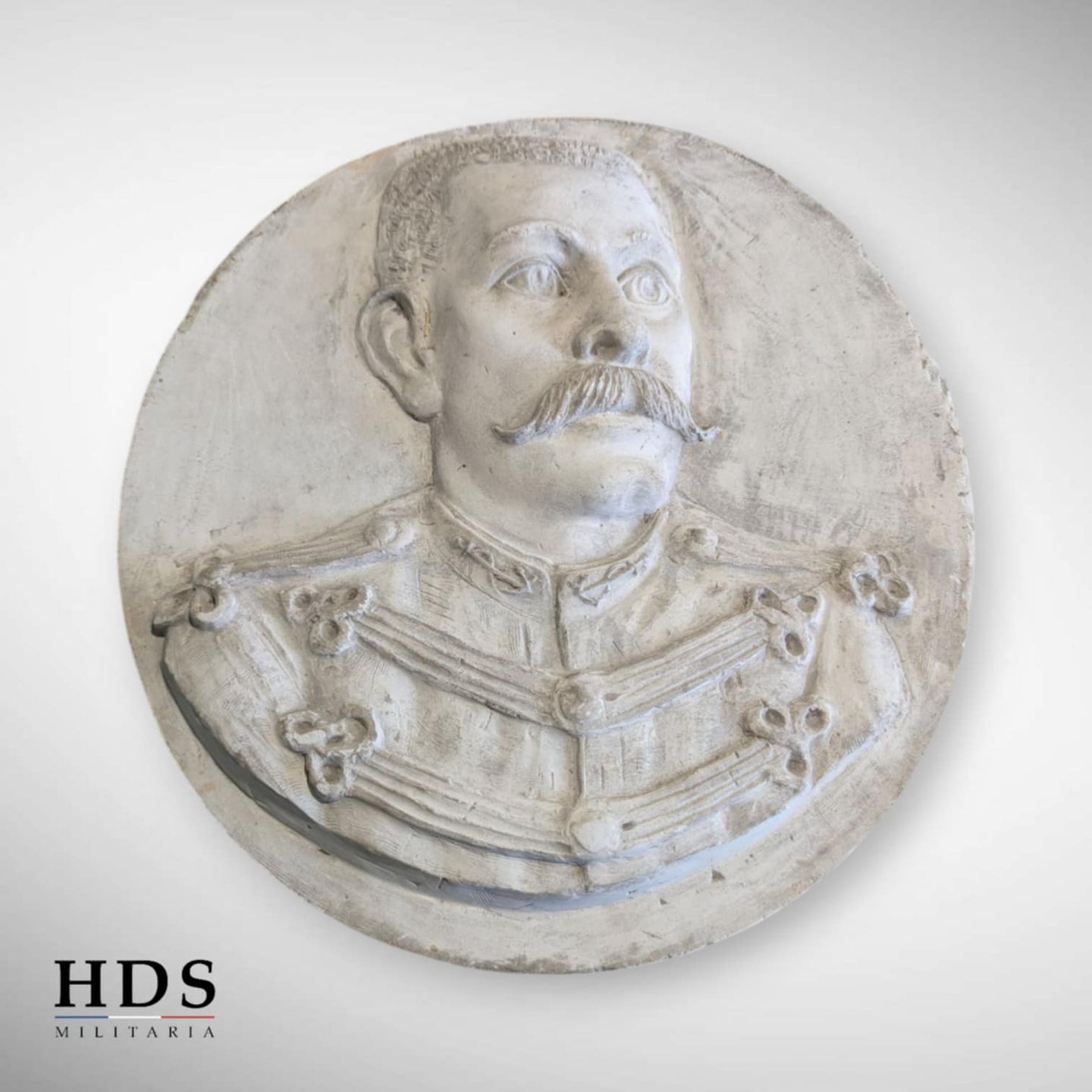 Portrait plâtre officier colonial Français XIXe