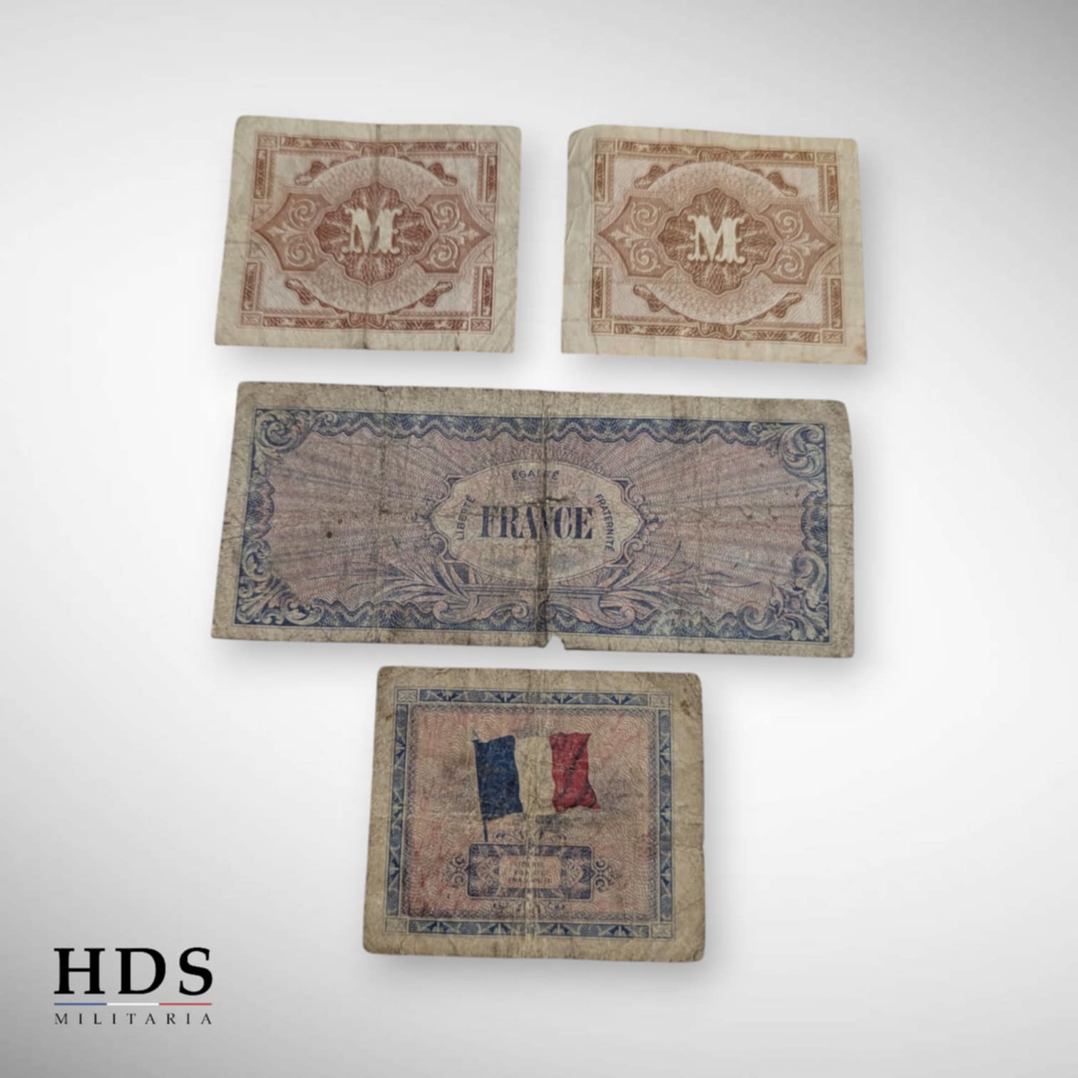 Lot de 4 billets d'invasion US ww2 1944