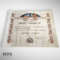 Diplôme FFI groupe Lorraine 42 Libération Dombasle ww2