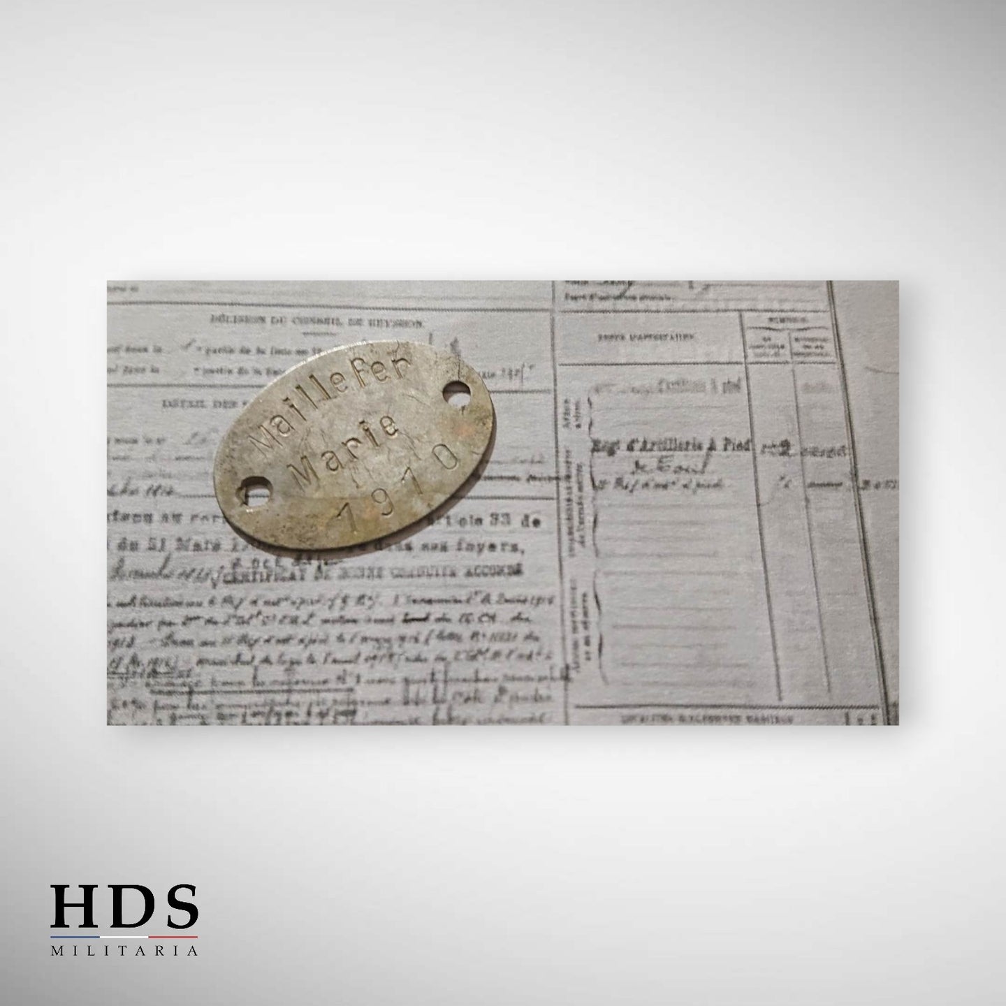 Plaque d'identité ww1 6 RAP blessé citation