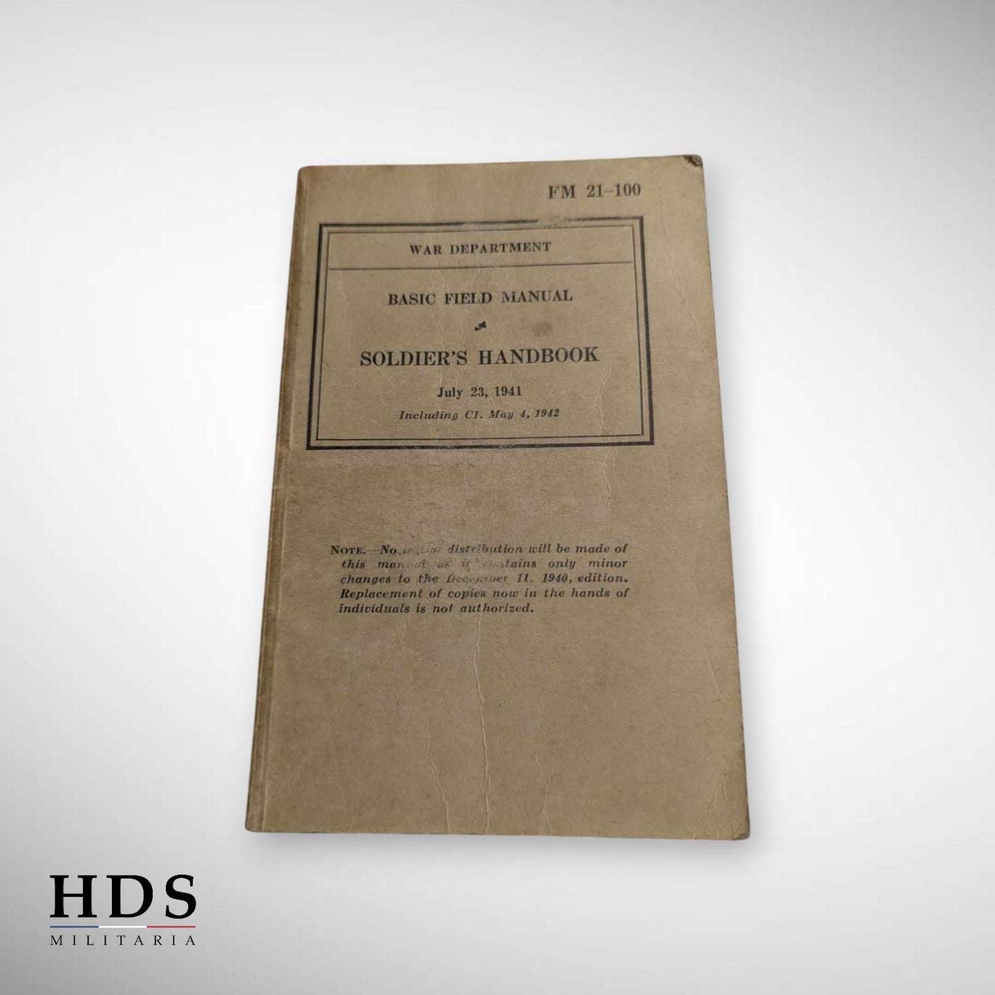 US WW2 instruction booklet, serial number