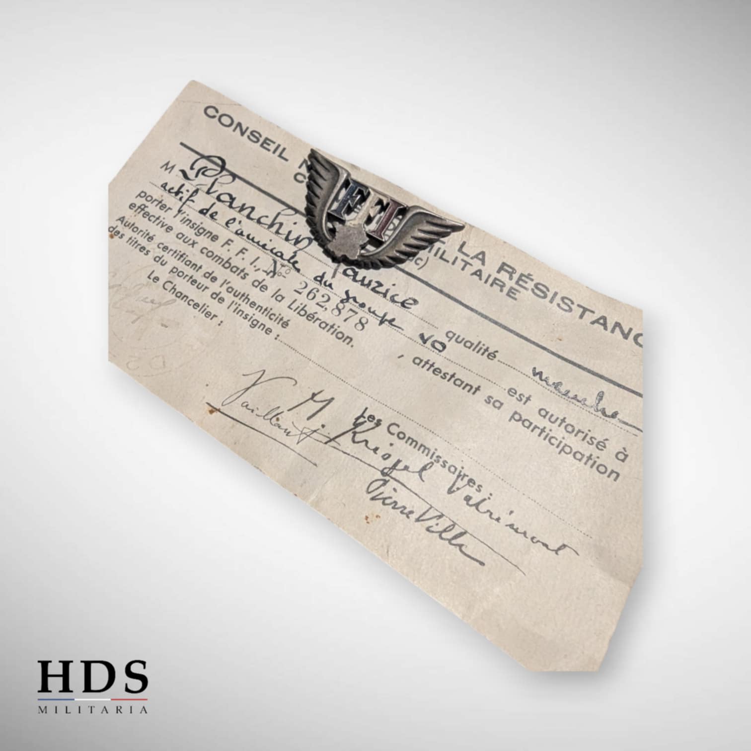 Insigne FFI Vallée de l'Ognon Doubs Libération ww2