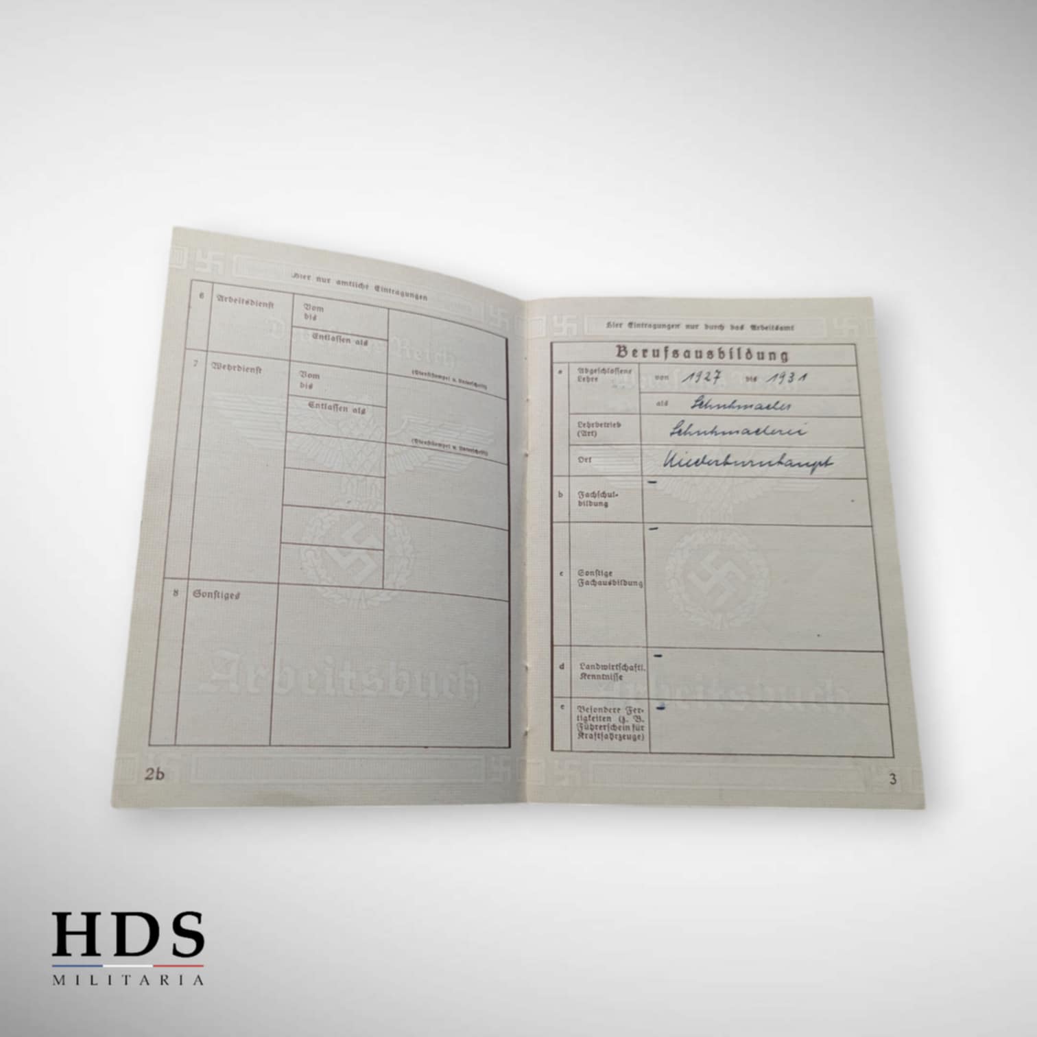 Livret de travail allemand ww2 Arbeitsbuch