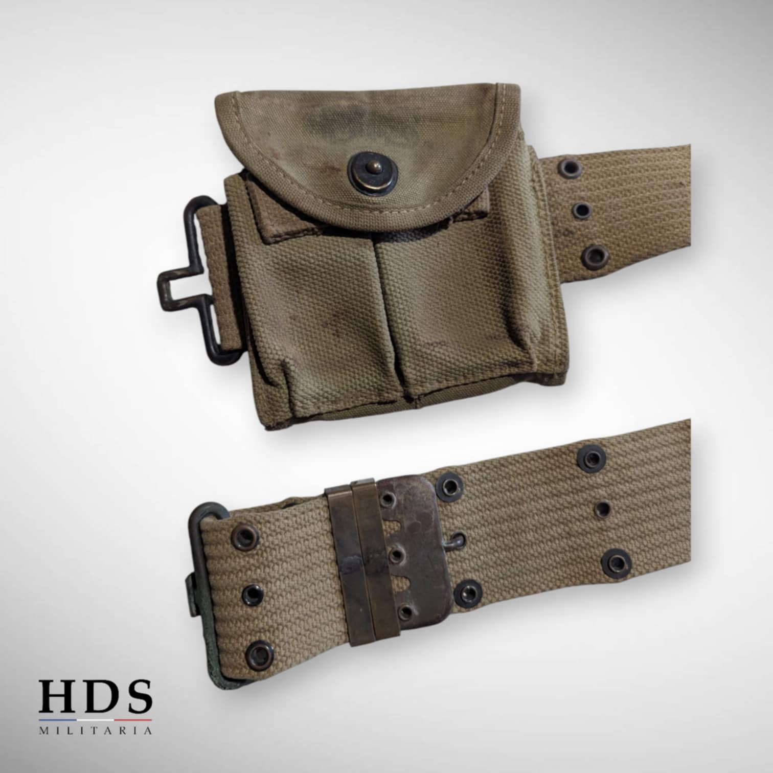 Ceinturon m36 US ww2 + porte chargeur USM1 1943 Vosges