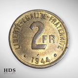 Pièce 2 francs Philadelphie 1944 US ww2