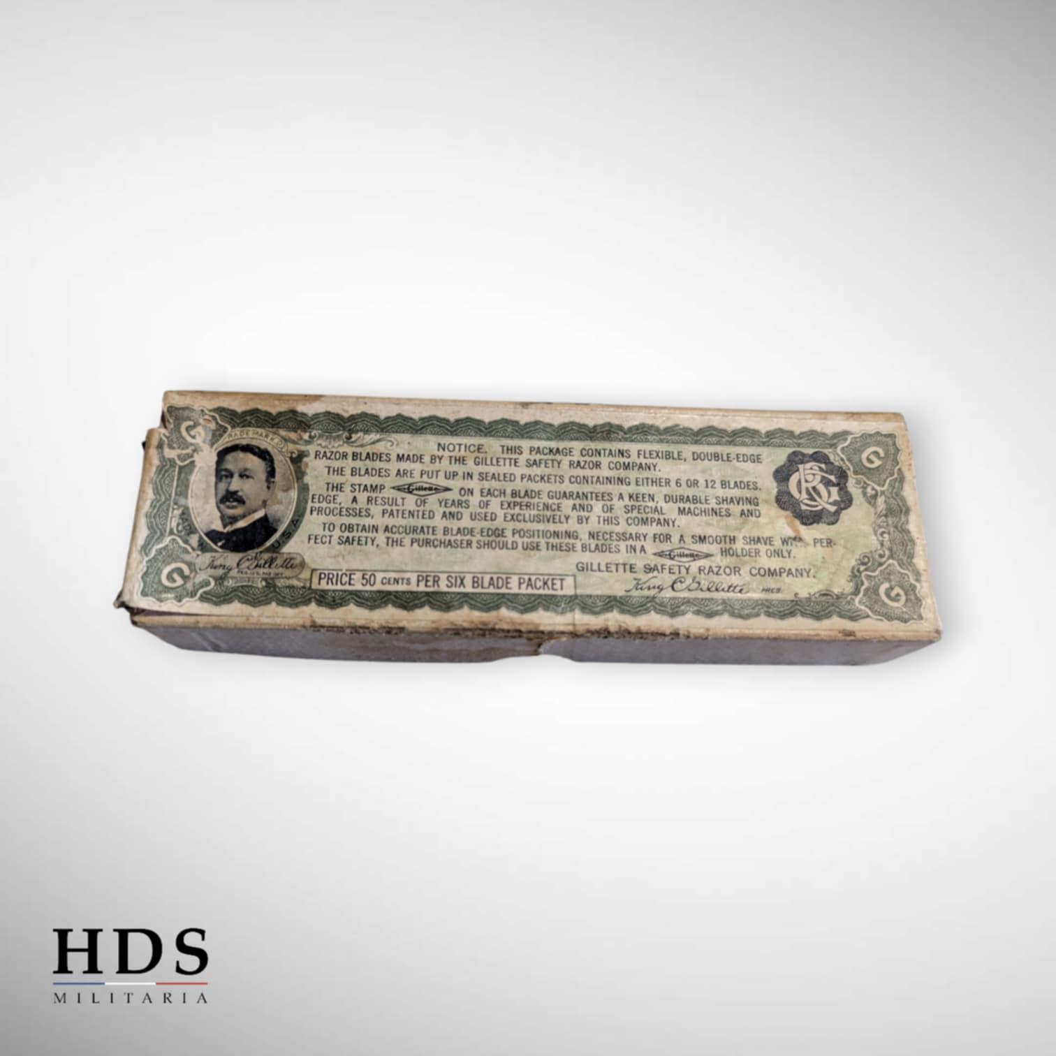 Boîte de paquets de lames de rasoir US ww1 Gillette