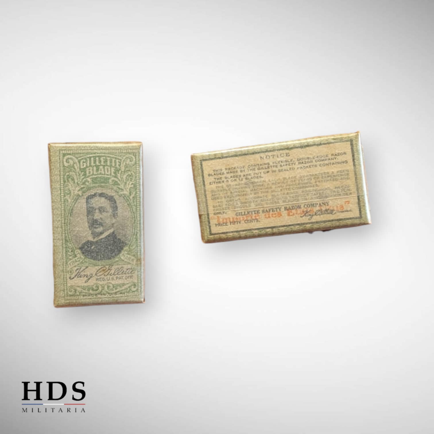Boîte de paquets de lames de rasoir US ww1 Gillette
