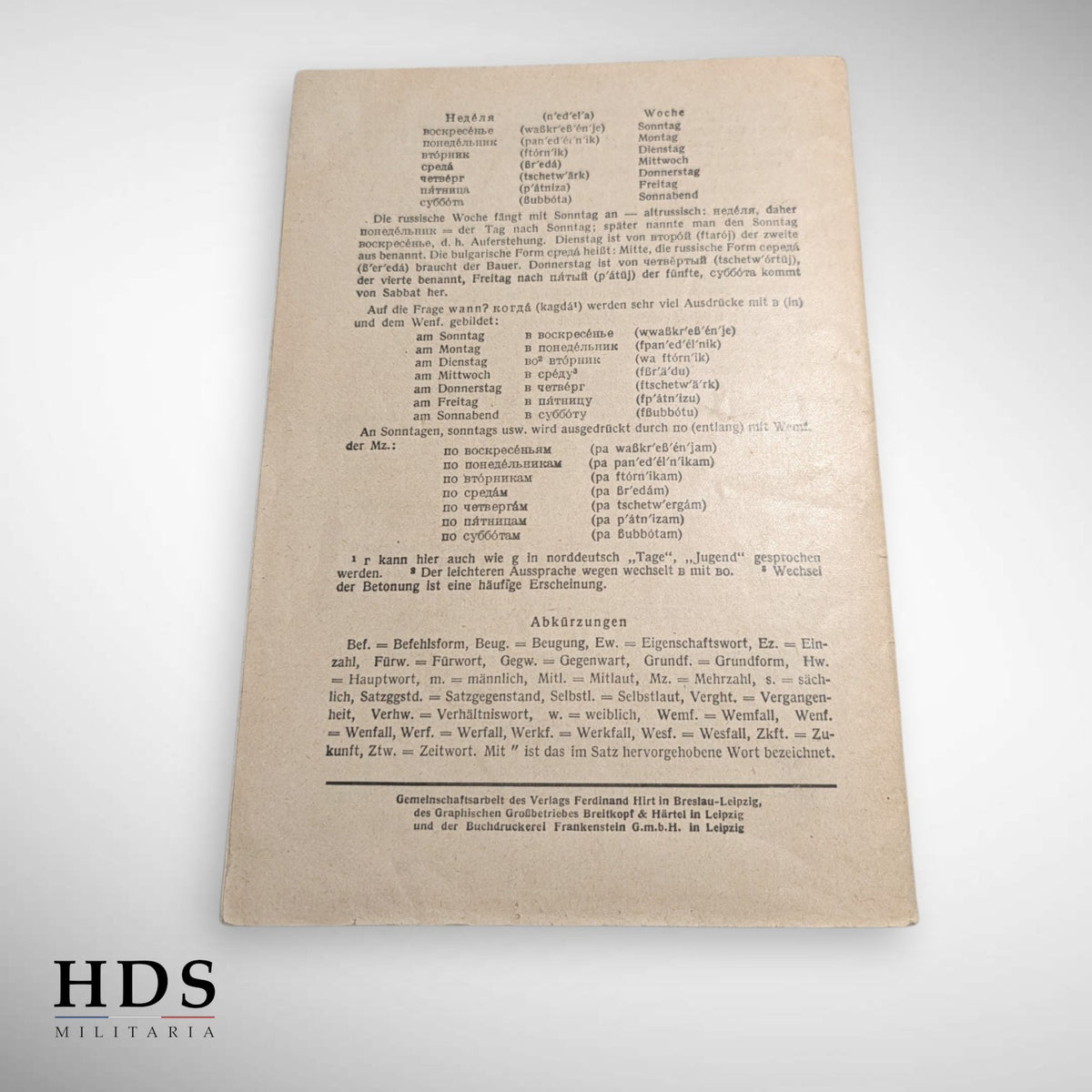 Livret d'instruction Allemand ww2 spécial front de l'Est