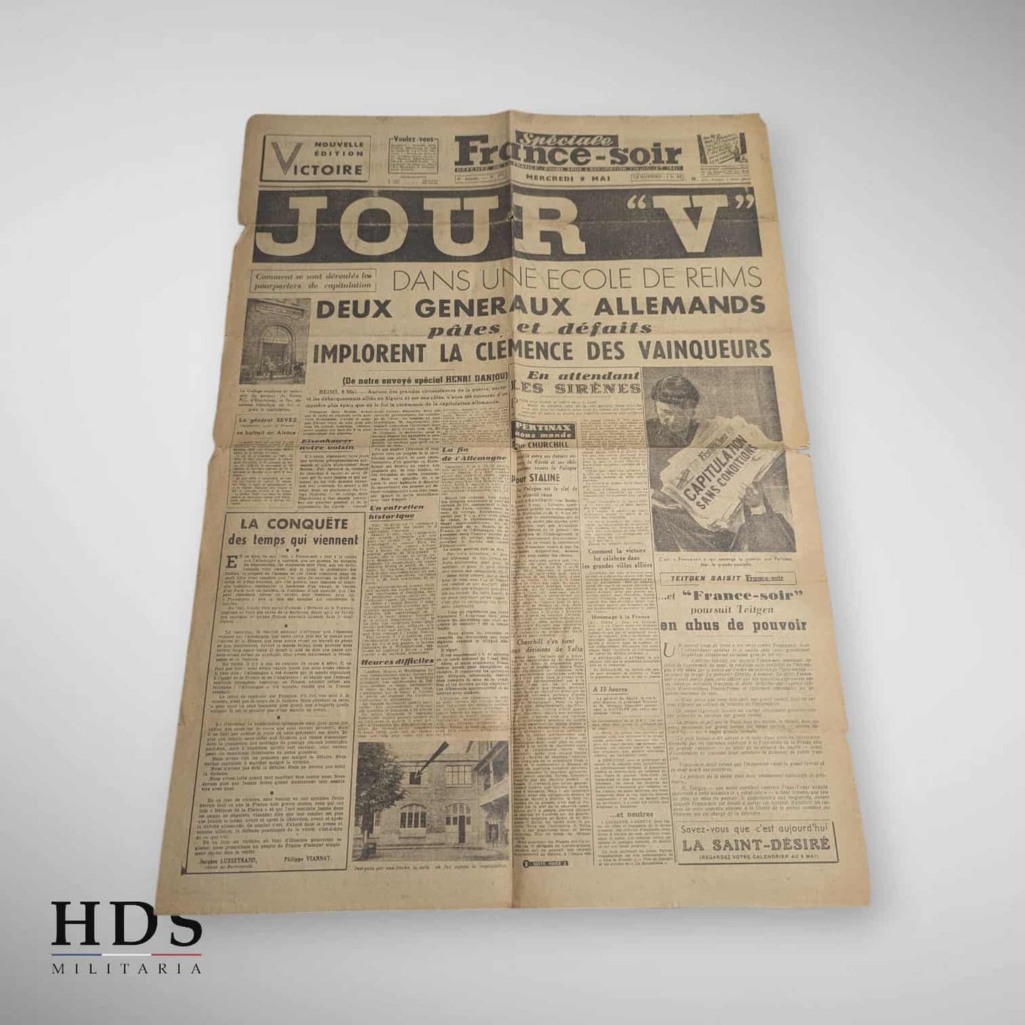 Journal France Soir 9 Mai 1945 Jour V