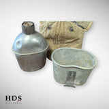 Lot gourde US ww2 + Pochette gamelle + housse nettoyage