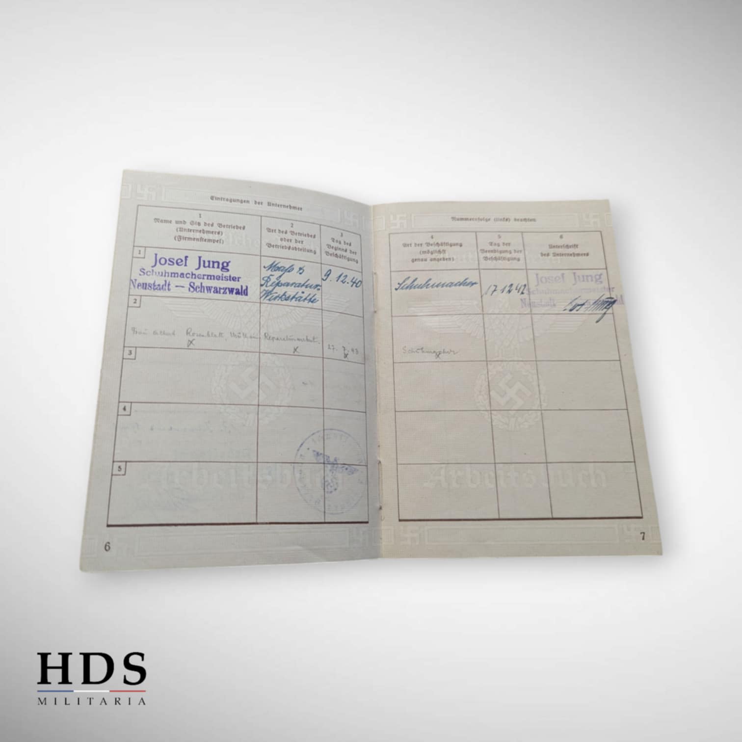 Livret de travail allemand ww2 Arbeitsbuch