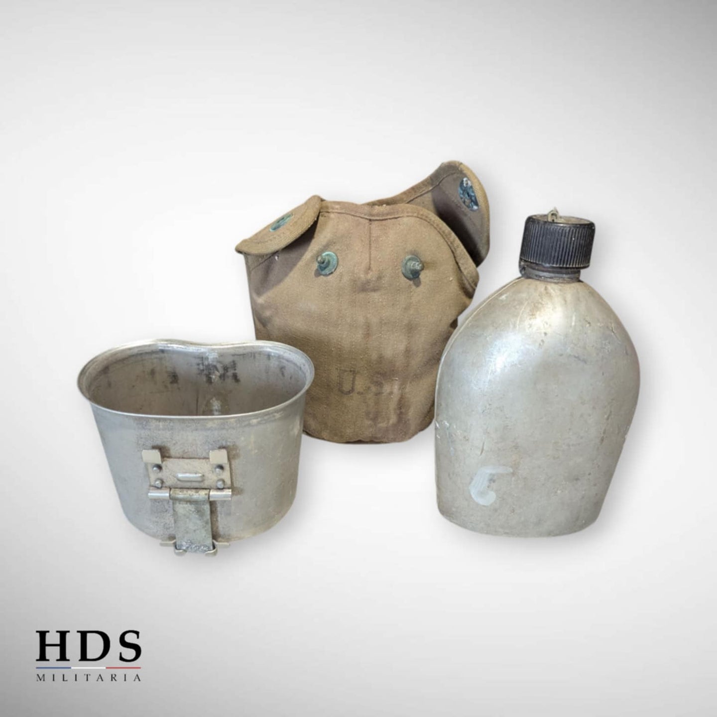 Gourde US ww2 complète housse od3 1943 Vosges