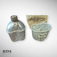 Lot gourde US ww2 + Pochette gamelle + housse nettoyage