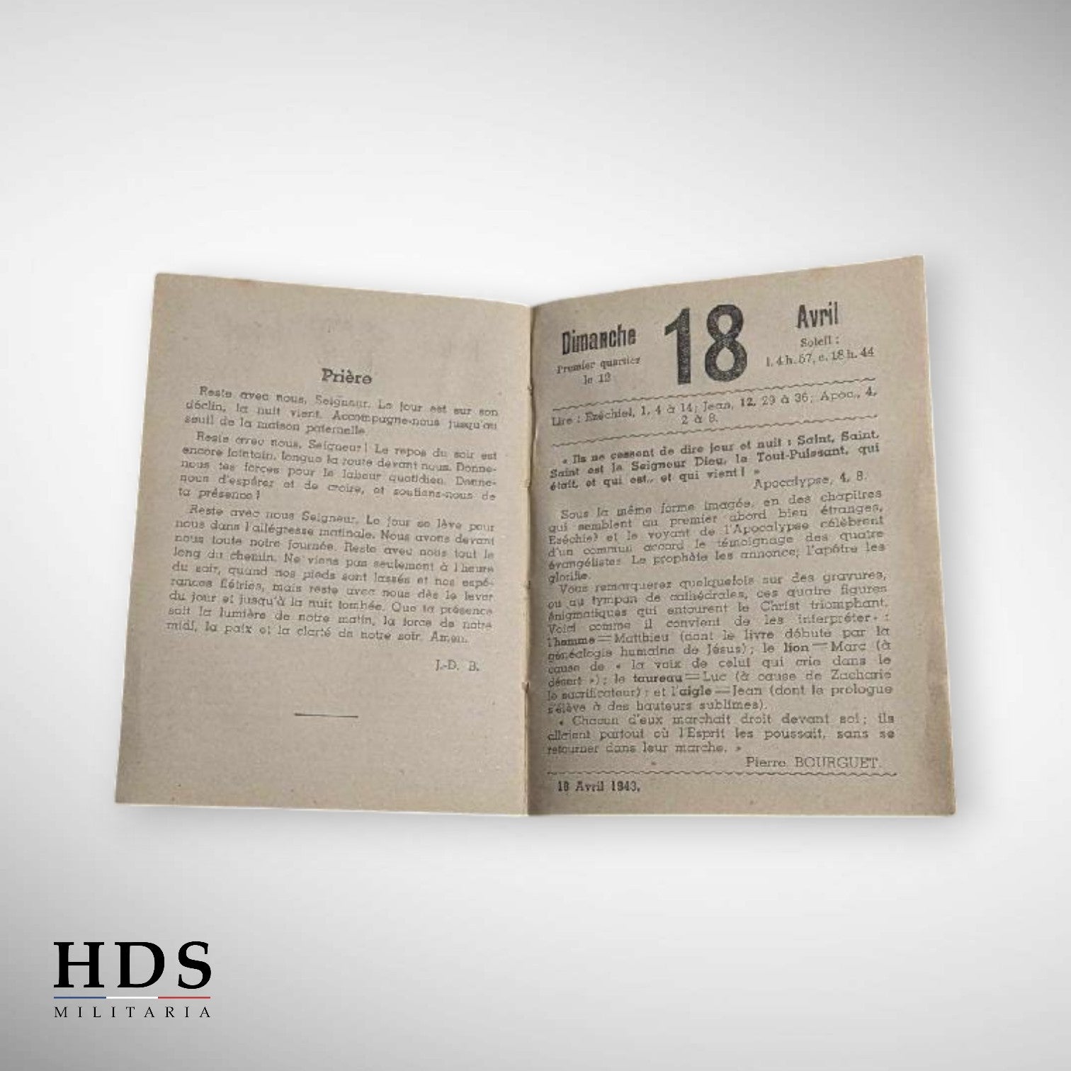 Calendrier religieux 1943 ww2