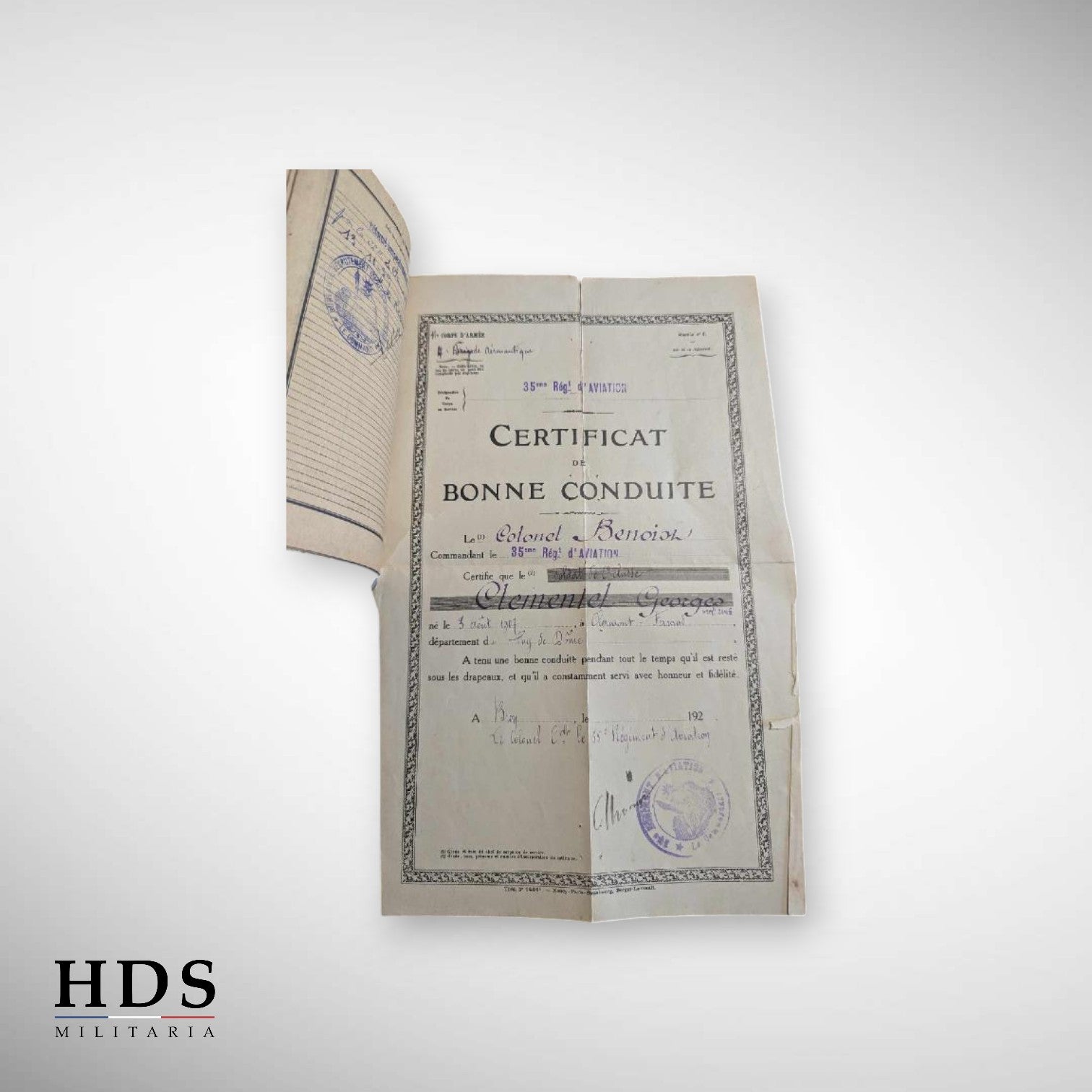 Livret militaire 35 Régiment Aviation ww2