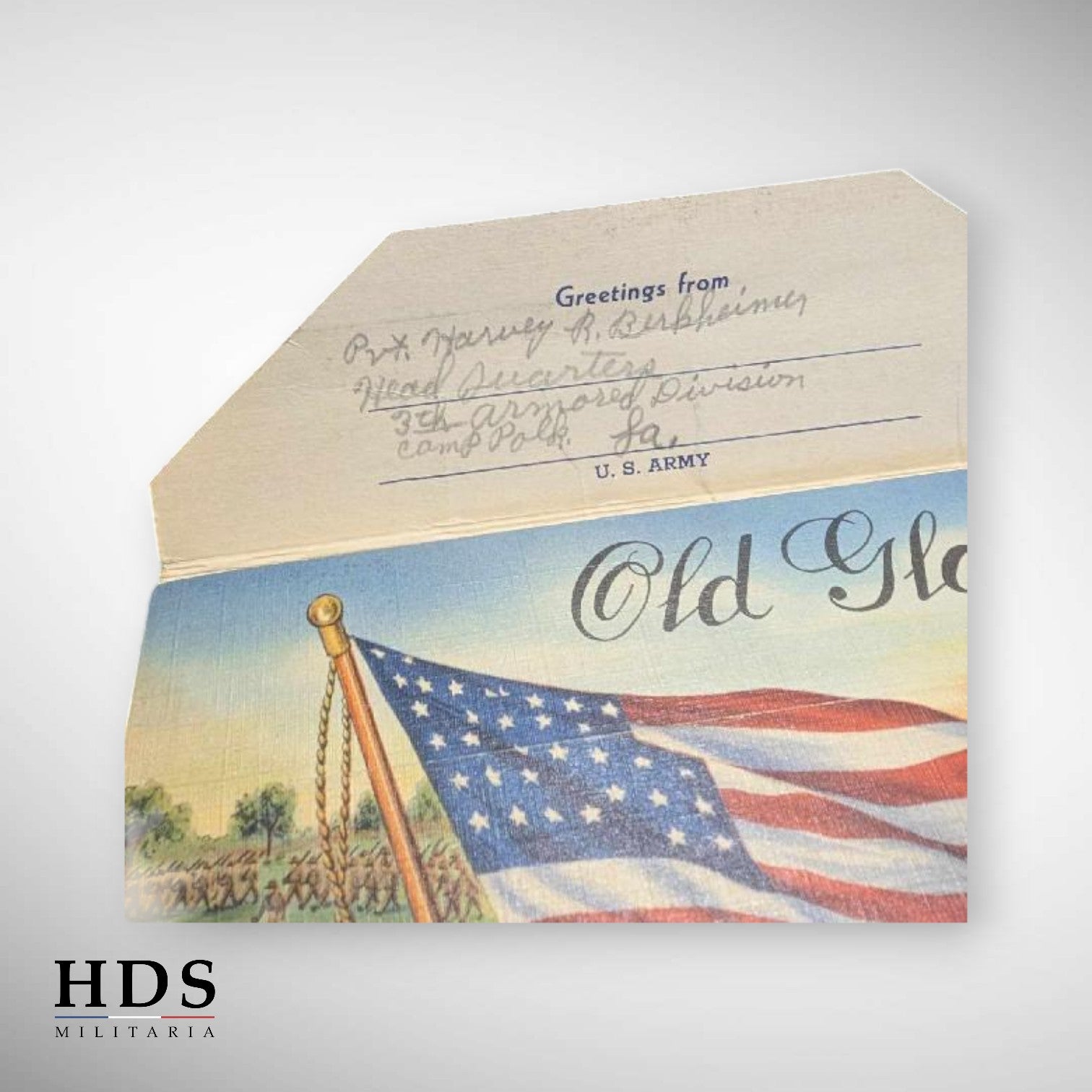 Lettre cartes postales US ww2 nominative 3rd Armored