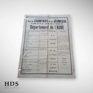 Affiche de convocation CJF de l'Aude ww2