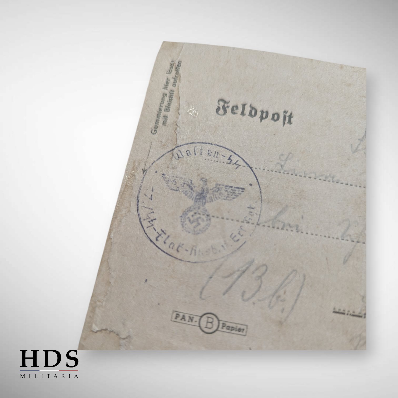 Lettre feldpost régiment Flak SS ww2