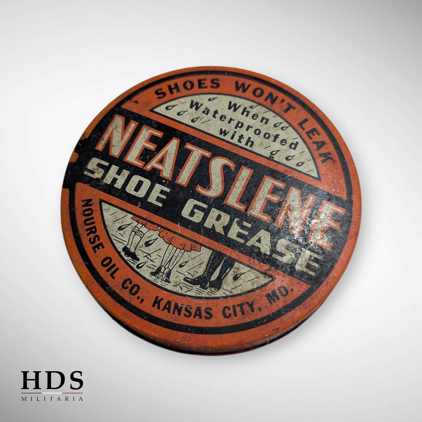 US WW2 shoe polish tin