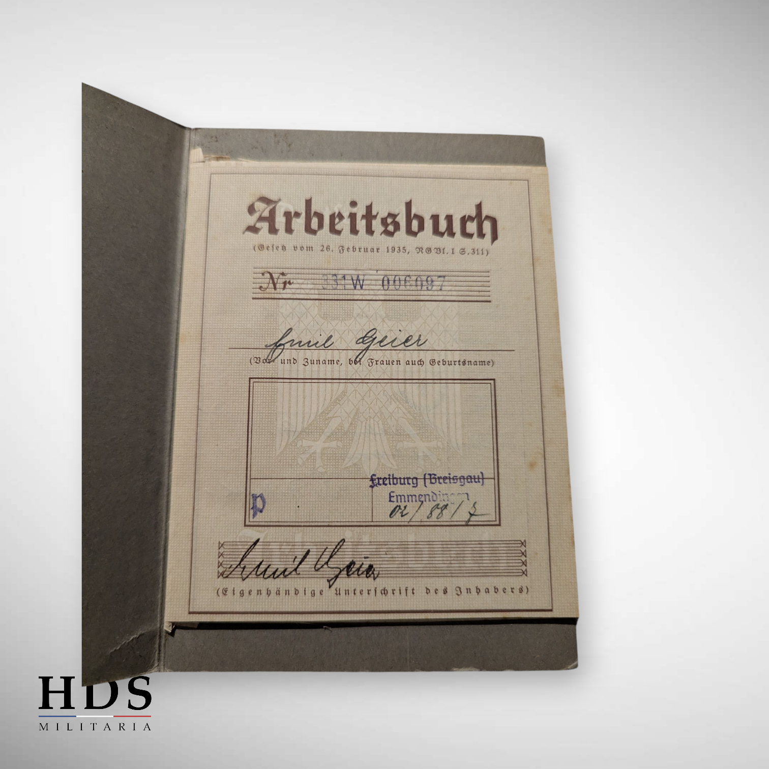 German ww2 Arbeitsbuch booklet