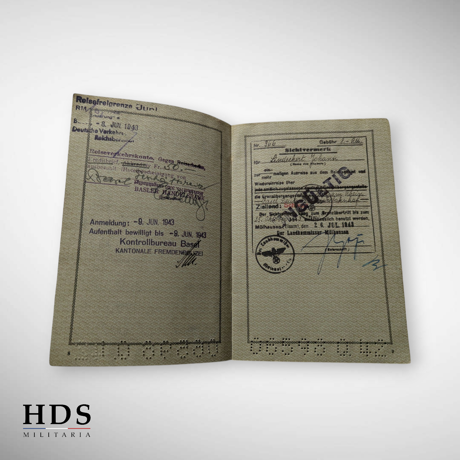 Identity card + passport Lutterbach Alsace ww2