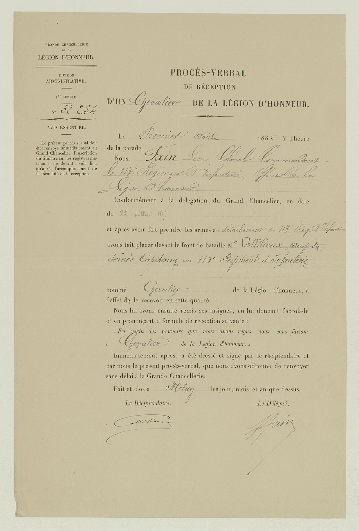 Tunique m1893 attribuée vétéran 1870-71 Légion d'honneur