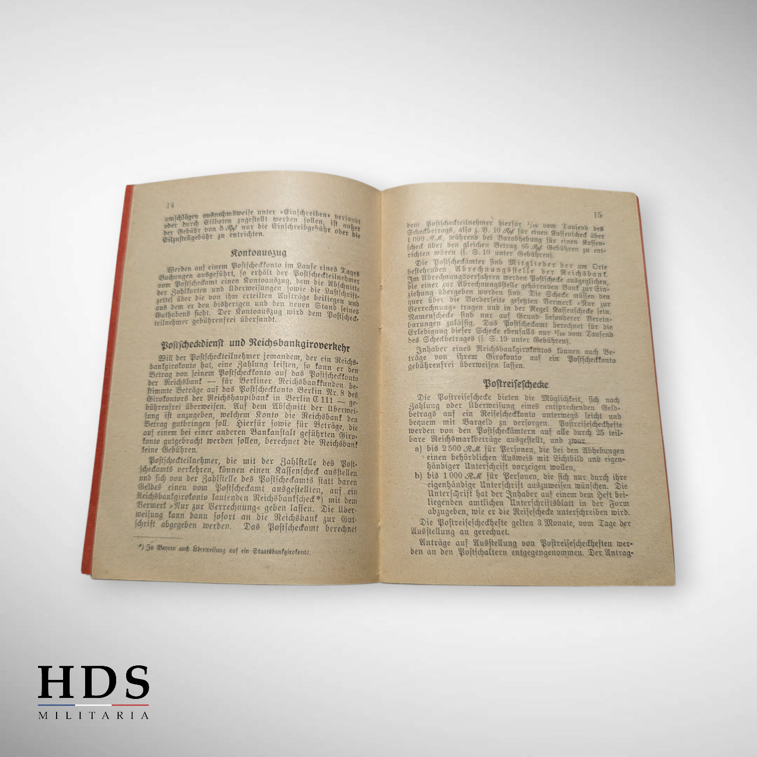 German WW2 instruction booklet postal check