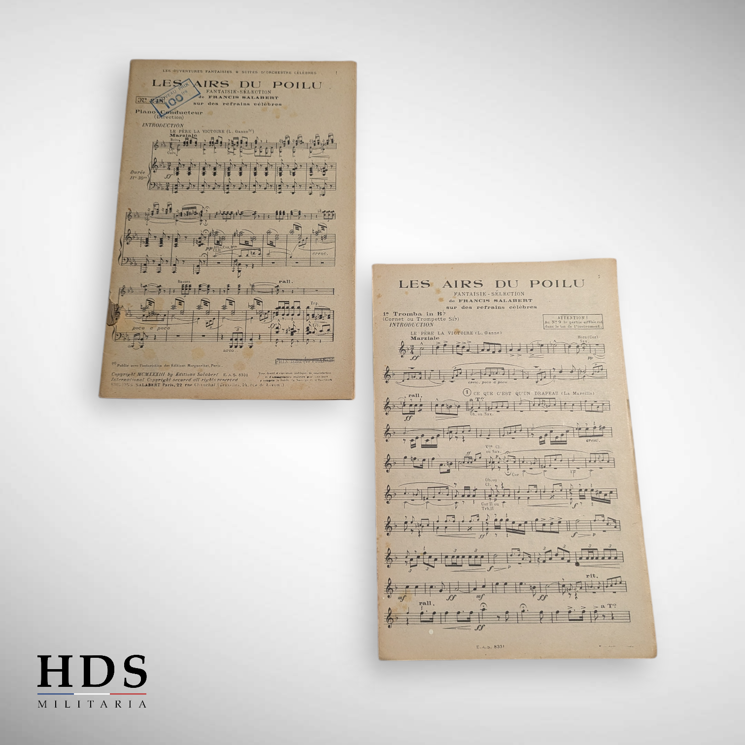 Lot de 10 partitions Françaises ww1