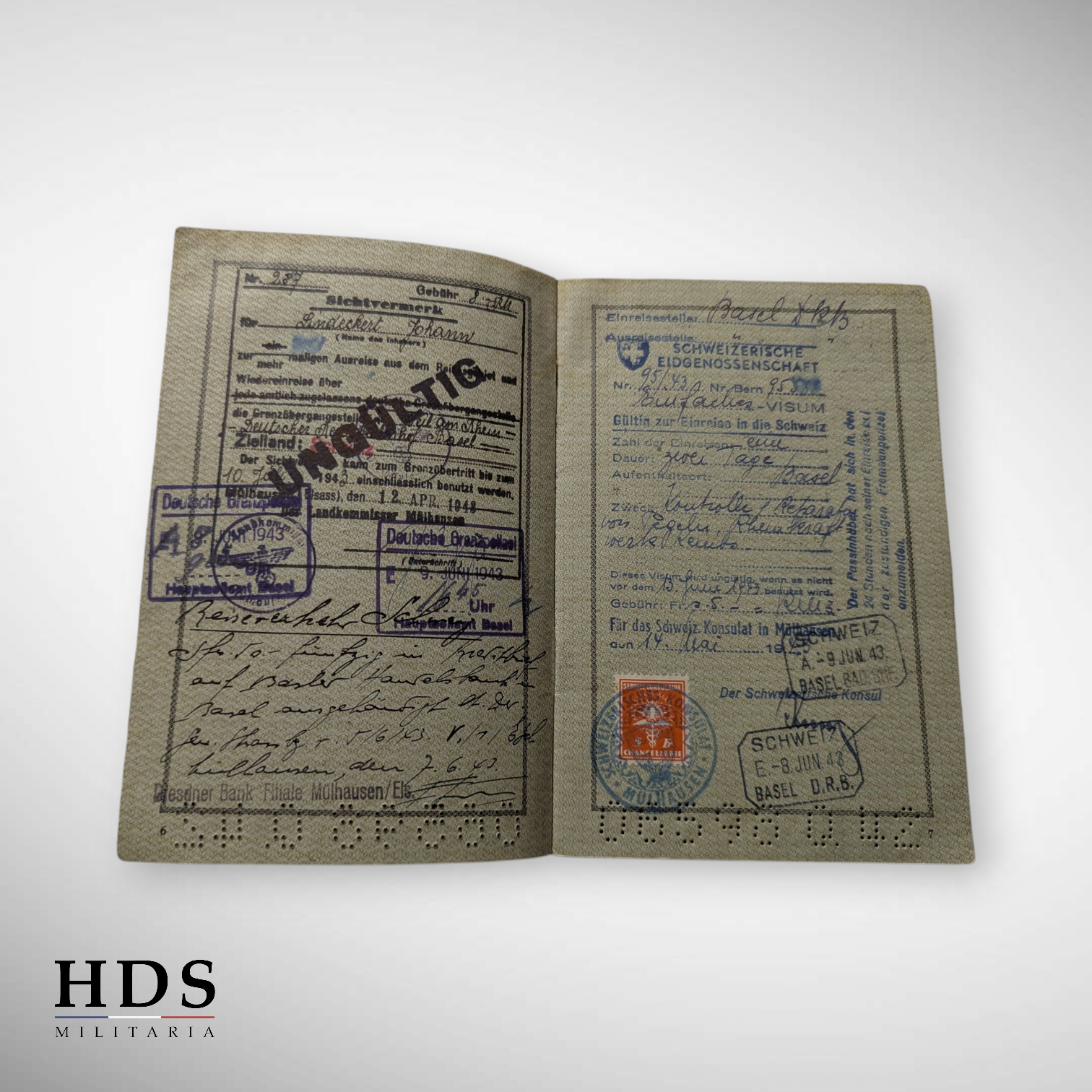 Identity card + passport Lutterbach Alsace ww2