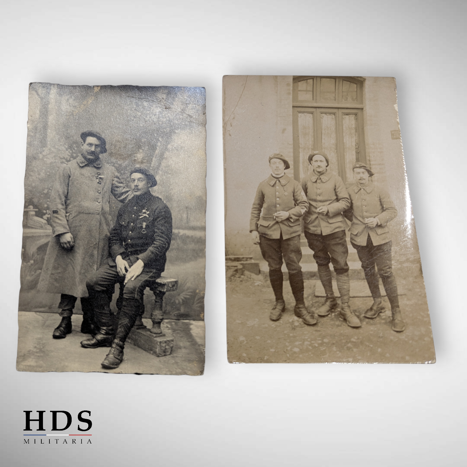 Lot de photos cartes postales chasseur à pied ww1