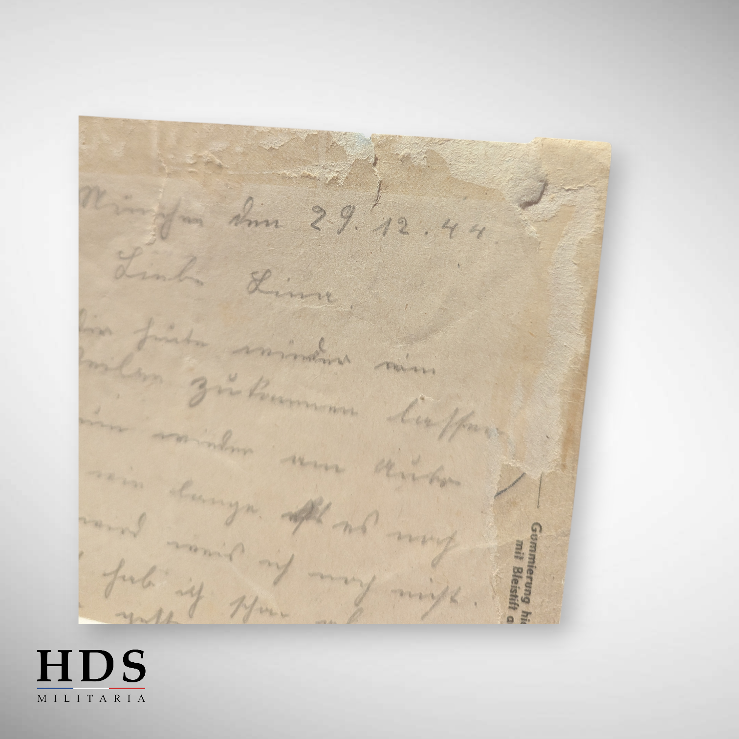 Lettre feldpost régiment Flak SS ww2