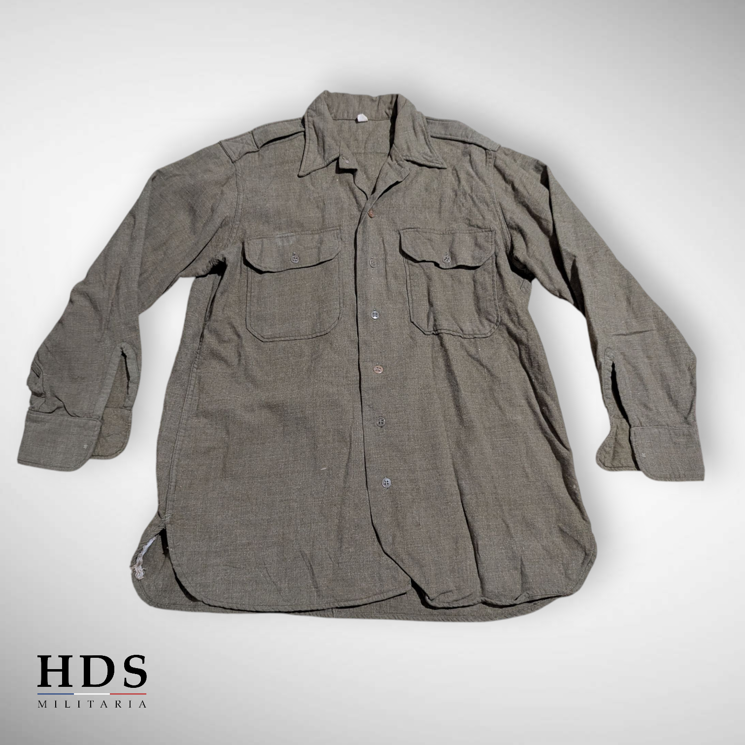 Chemise moutarde US ww2 m37 officier 16x33