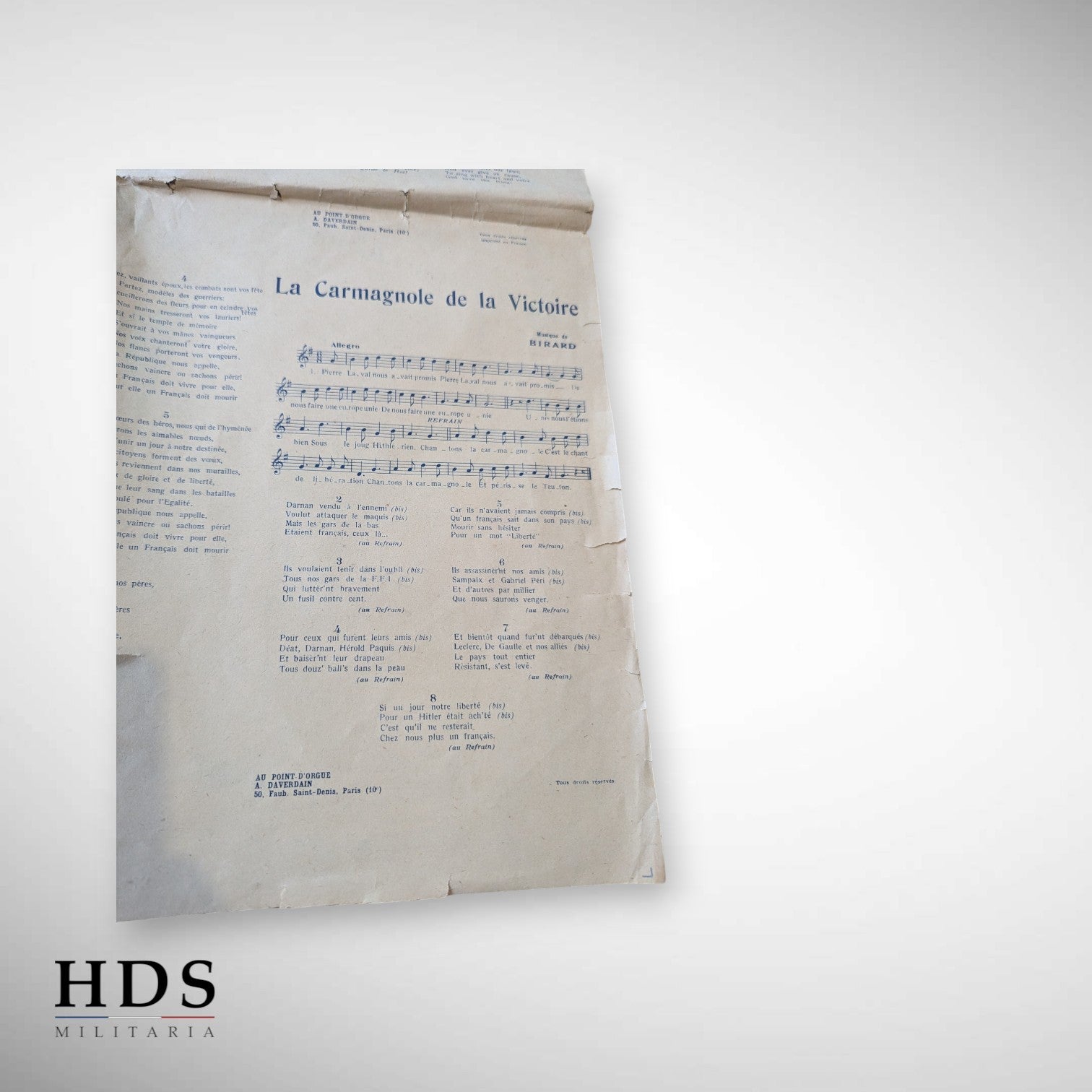 Affiche chants Libération FFI ww2