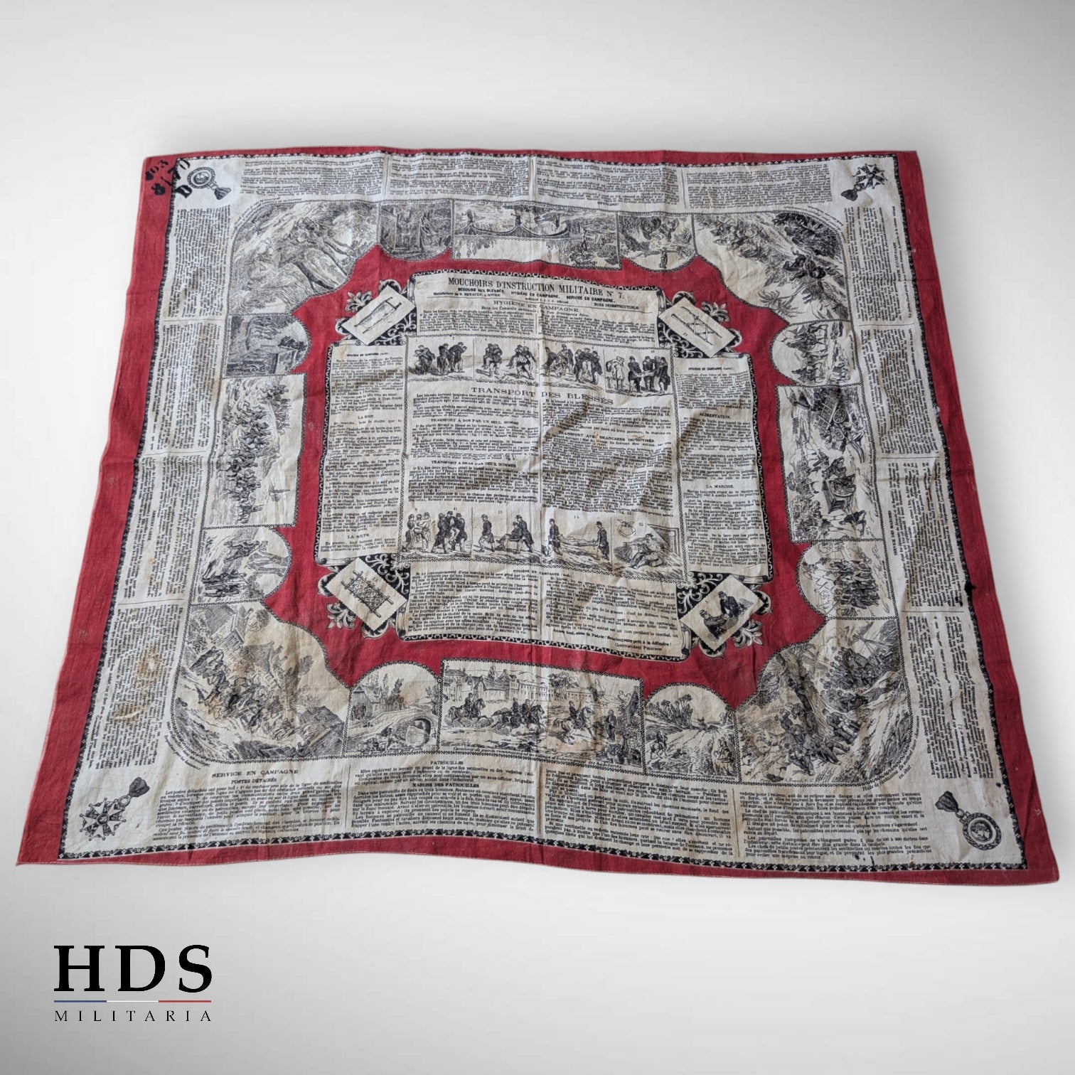 Mouchoir d'instruction N7 blessés hygiène ww1