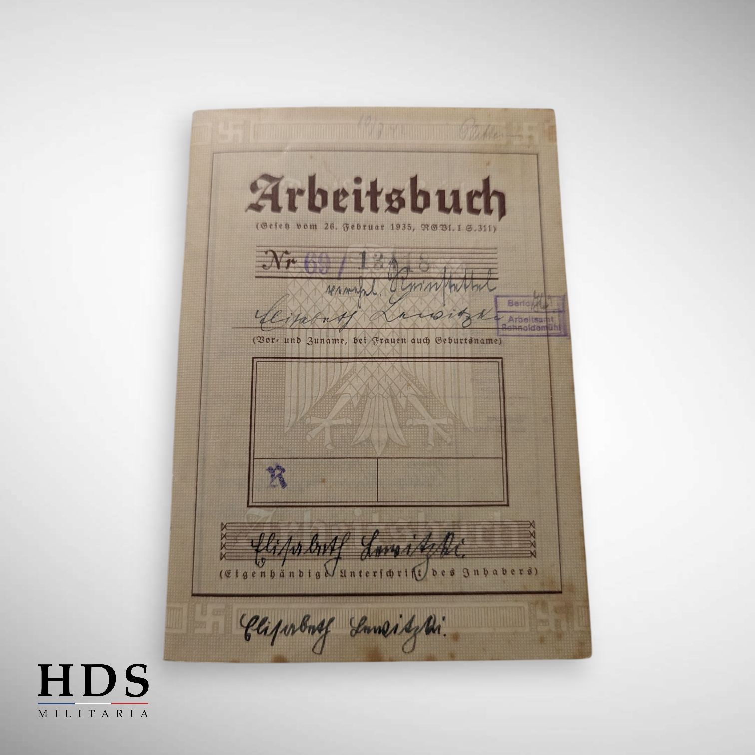 German ww2 DRK Arbeitsbuch booklet