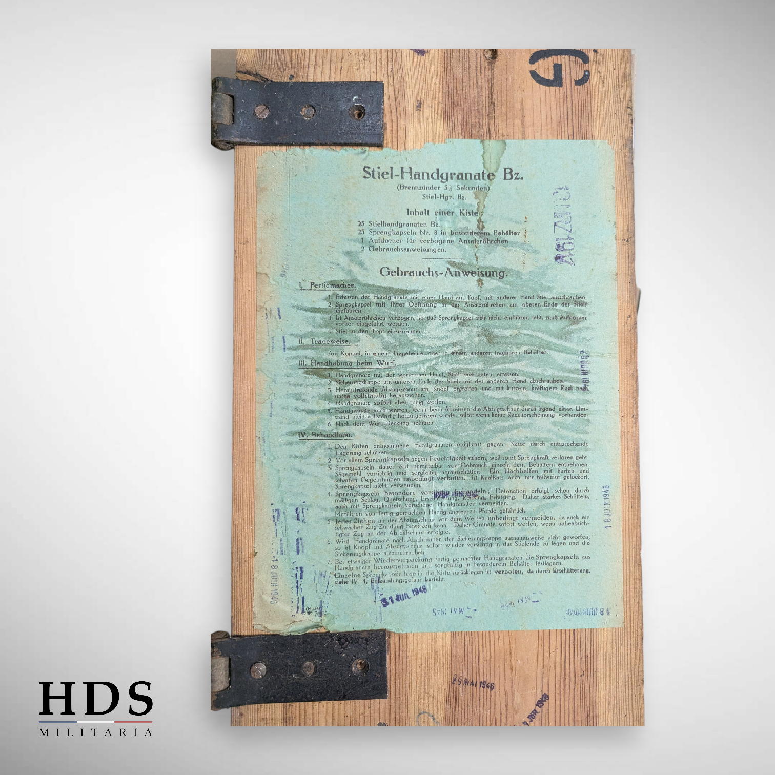 Caisse grenades à manche 1917 allemand ww1