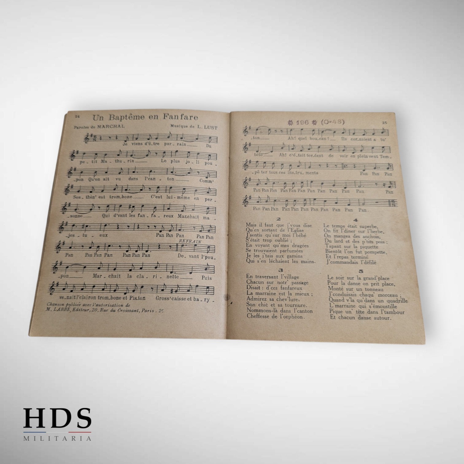 Livret chansons de marche militaires ww1