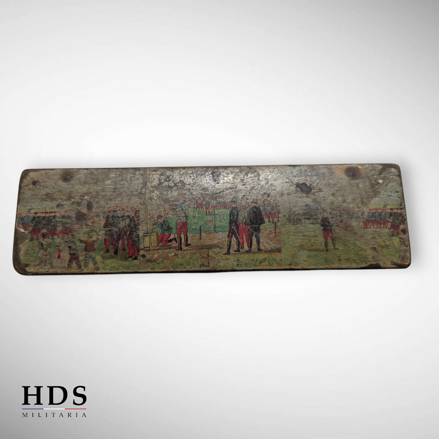 Plumier boîte à crayon poilus français ww1