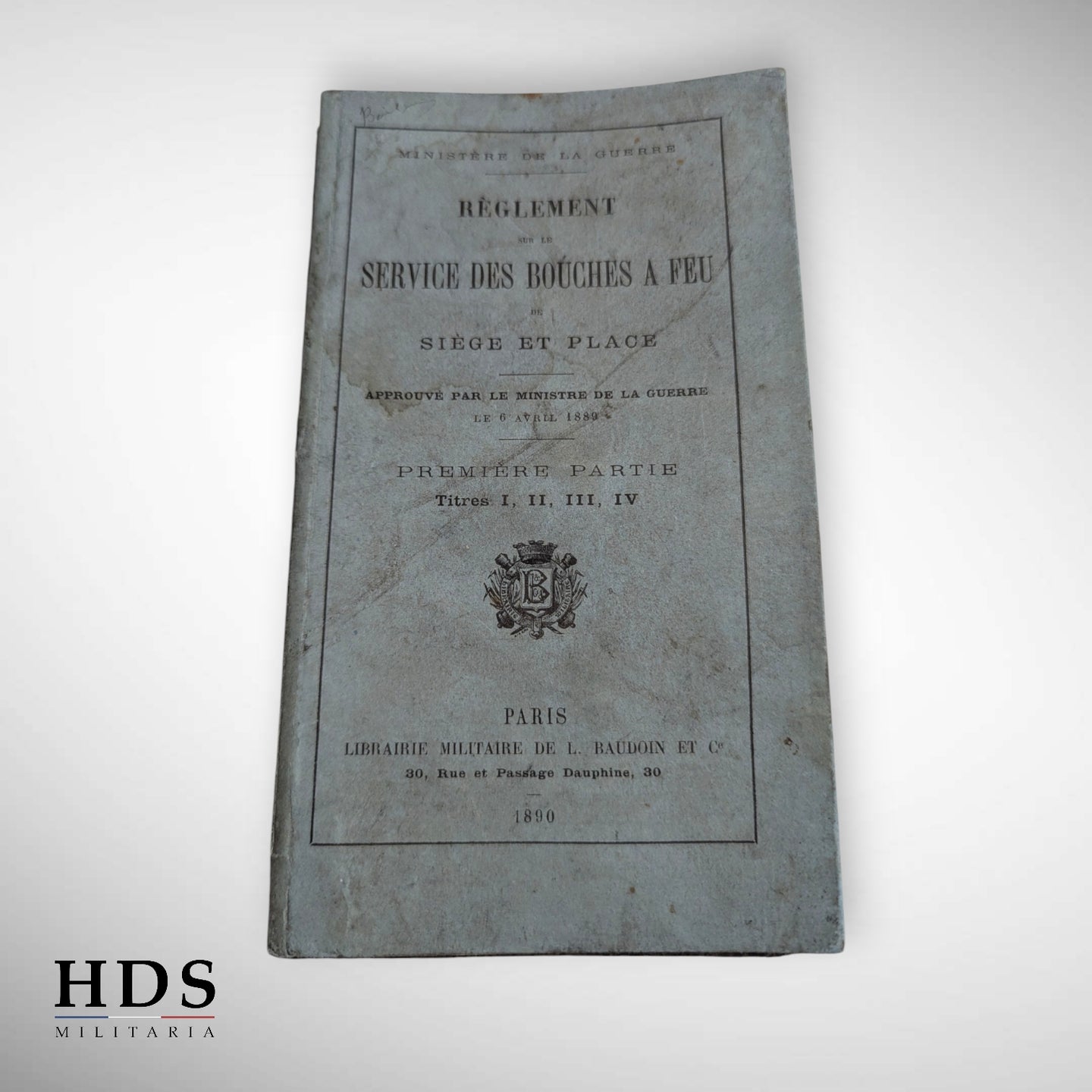 Livret service des bouches à feu 1890