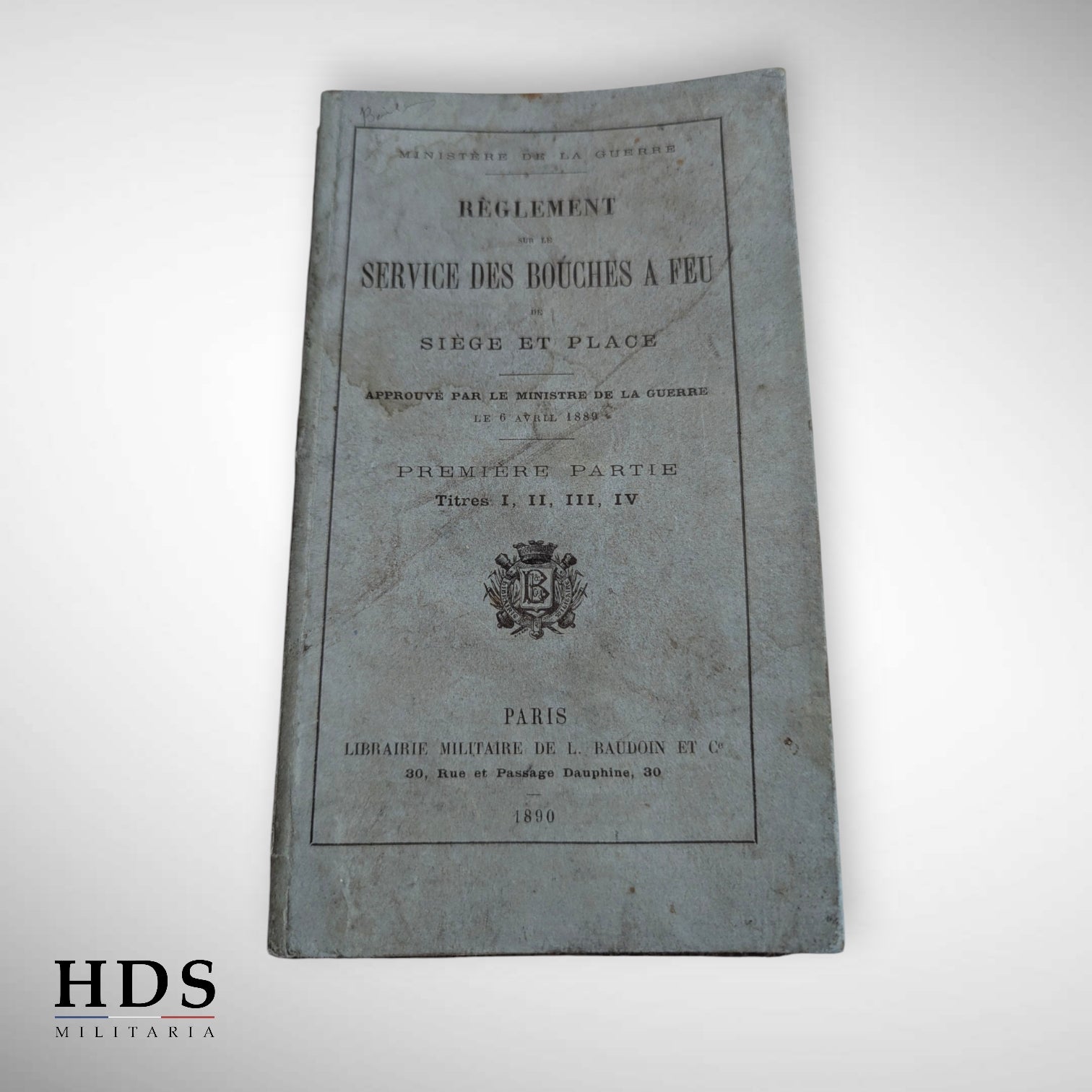 Livret service des bouches à feu 1890