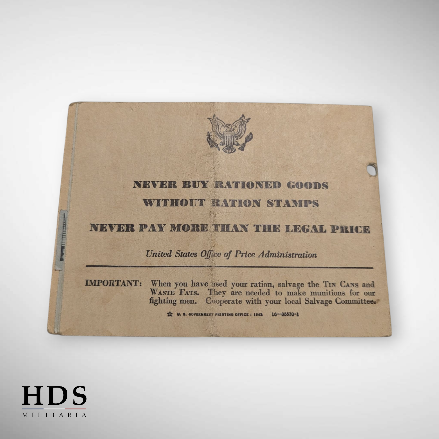 US WW2 ration tickets
