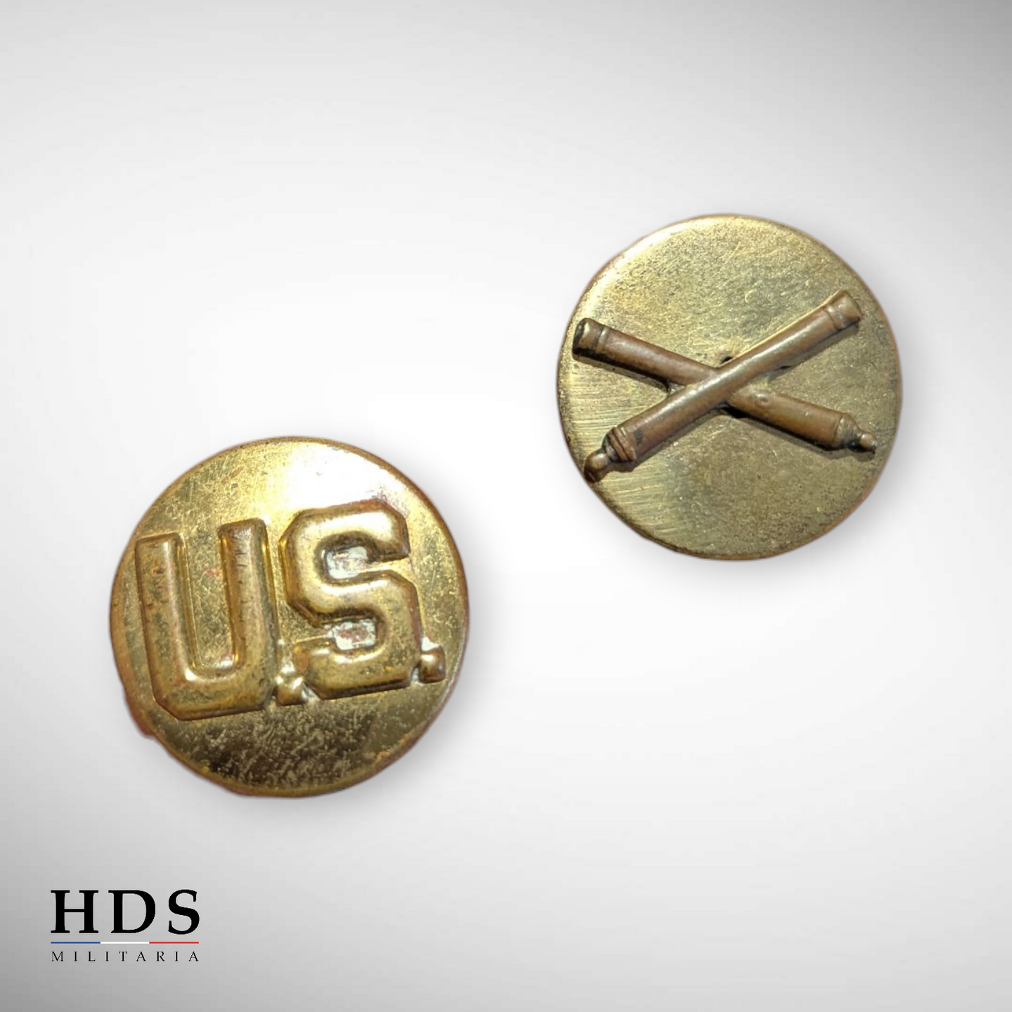 Paire de disques de col US ww2 Artillerie