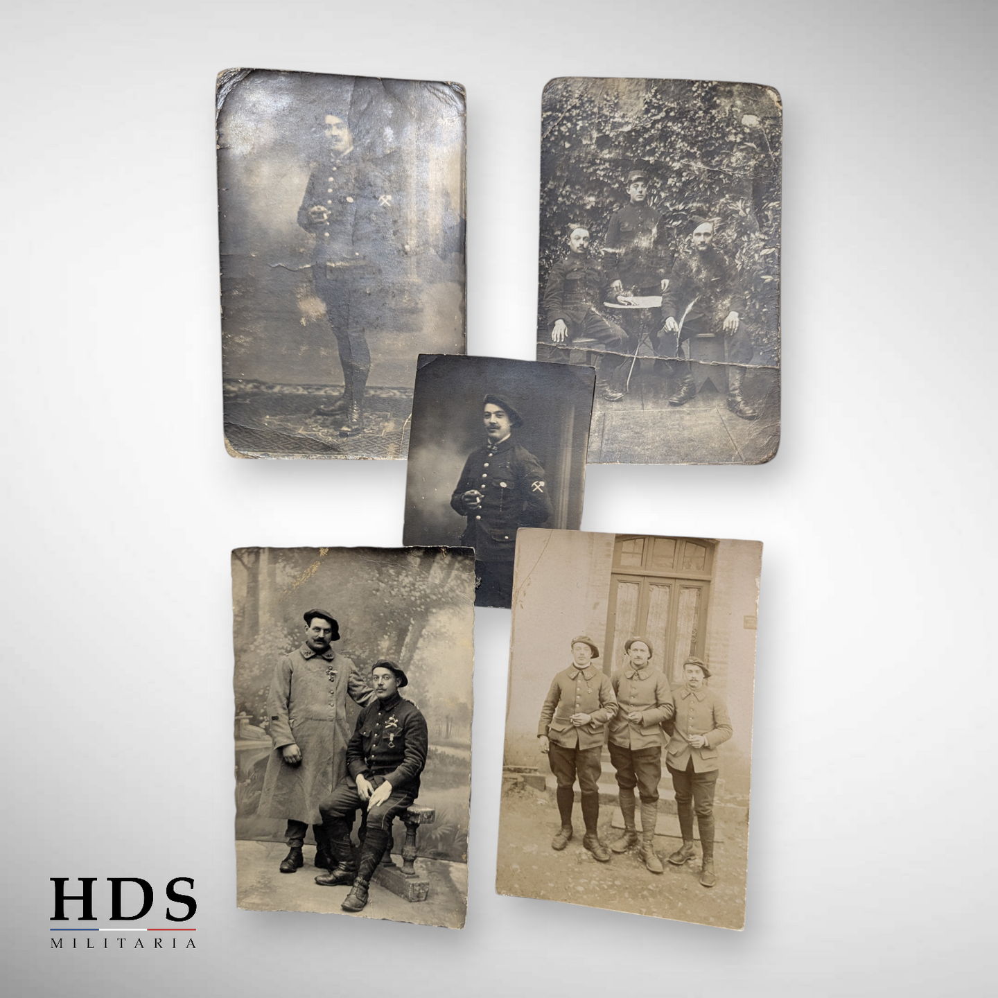 Lot de photos cartes postales chasseur à pied ww1