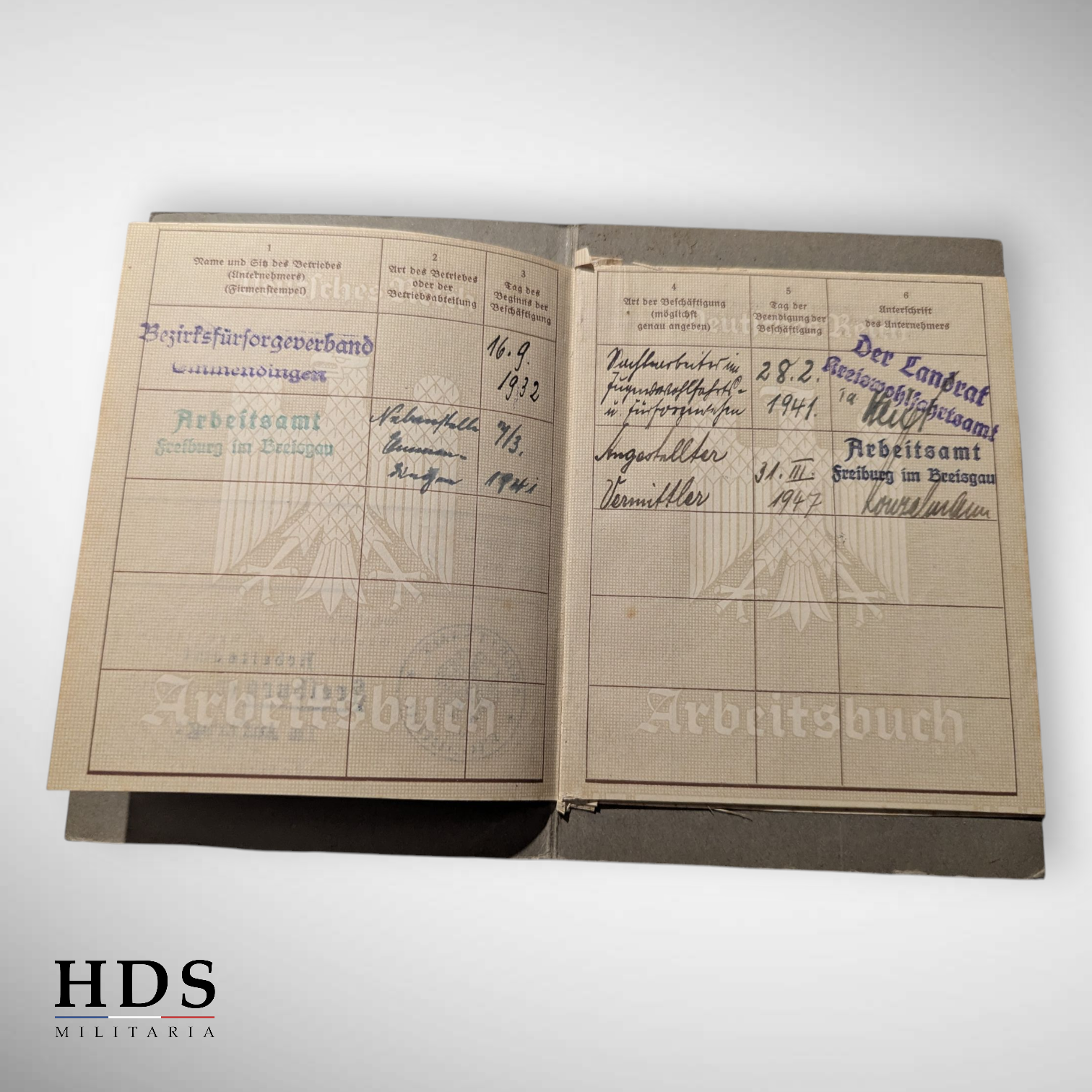 German ww2 Arbeitsbuch booklet