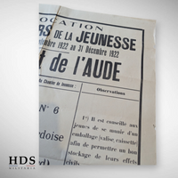 Affiche de convocation CJF de l'Aude ww2